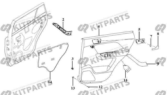 Обивка задней двери, ручка Lifan X70