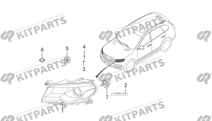 Передние комбинированные фары Haval H8