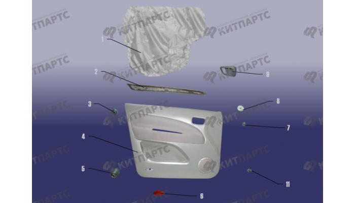 Обивка передней левой двери Chery