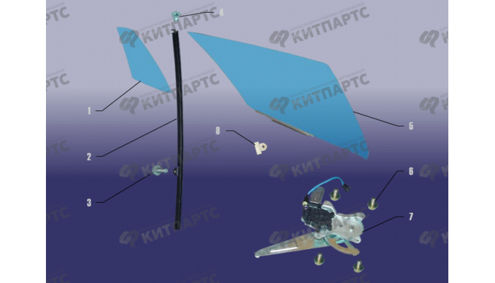 Стекла и стеклоподъемник задней двери Chery