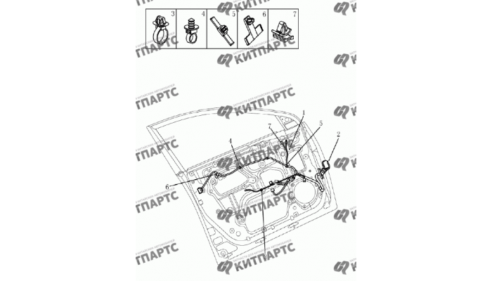 Жгут проводов передней двери Geely